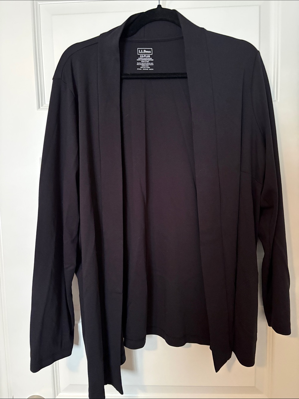 L.L. Bean Women's Open-Front Cardigan Jacket in Black